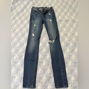 Hollister Dark Blue Ripped Skinny Jeans